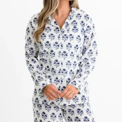 Agra Bloom Indigo Pajama Top
