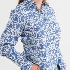 Amaranth Blue Button Down Blouse