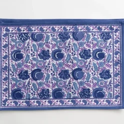 Bohemian Floral Blues & Purple Placemat | Set of 4
