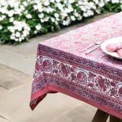 Bohemian Floral Dusty Rose Tablecloth