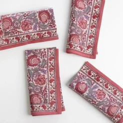 Bohemian Floral Dusty Rose Napkin | Set of 4