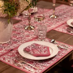 Bohemian Floral Dusty Rose Placemat | Set of 4