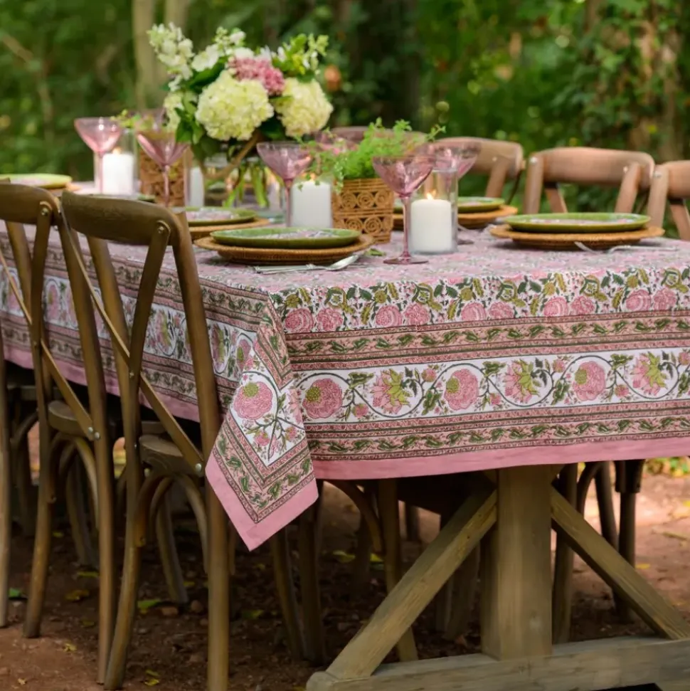Bohemian Floral Moss & Mauve Tablecloth
