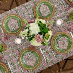 Bohemian Floral Moss & Mauve Tablecloth