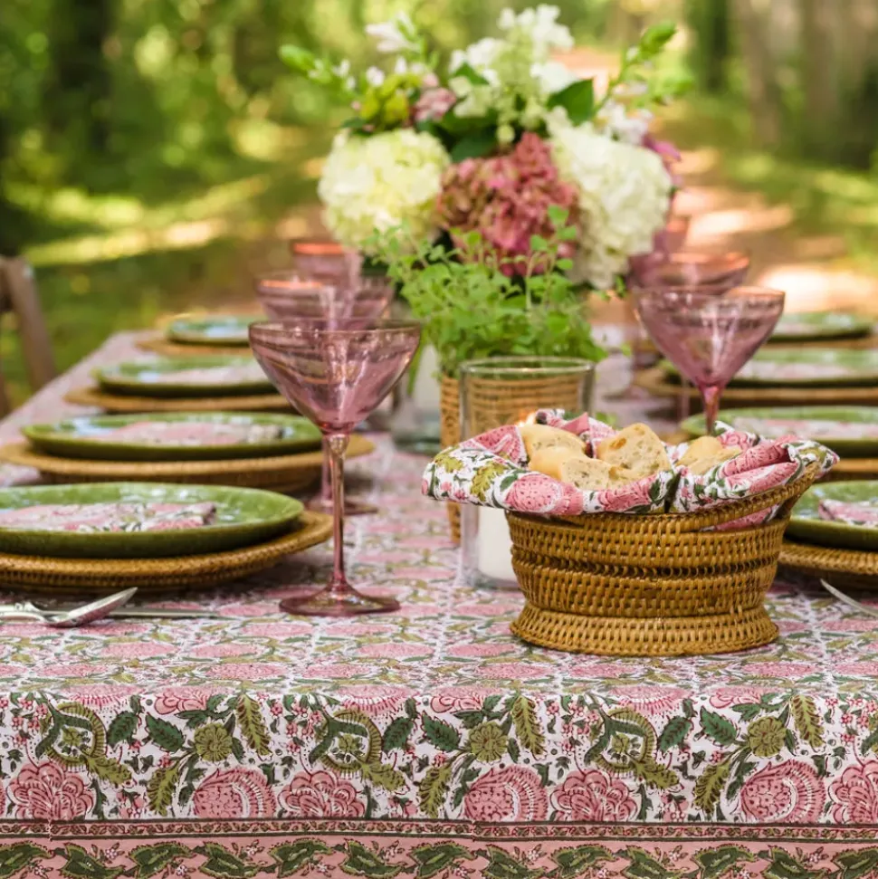 Bohemian Floral Moss & Mauve Tablecloth