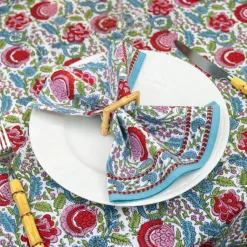 Bohemian floral printed cotton napkins