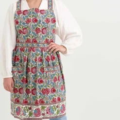 Bohemian Floral Turquoise & Cranberry Apron
