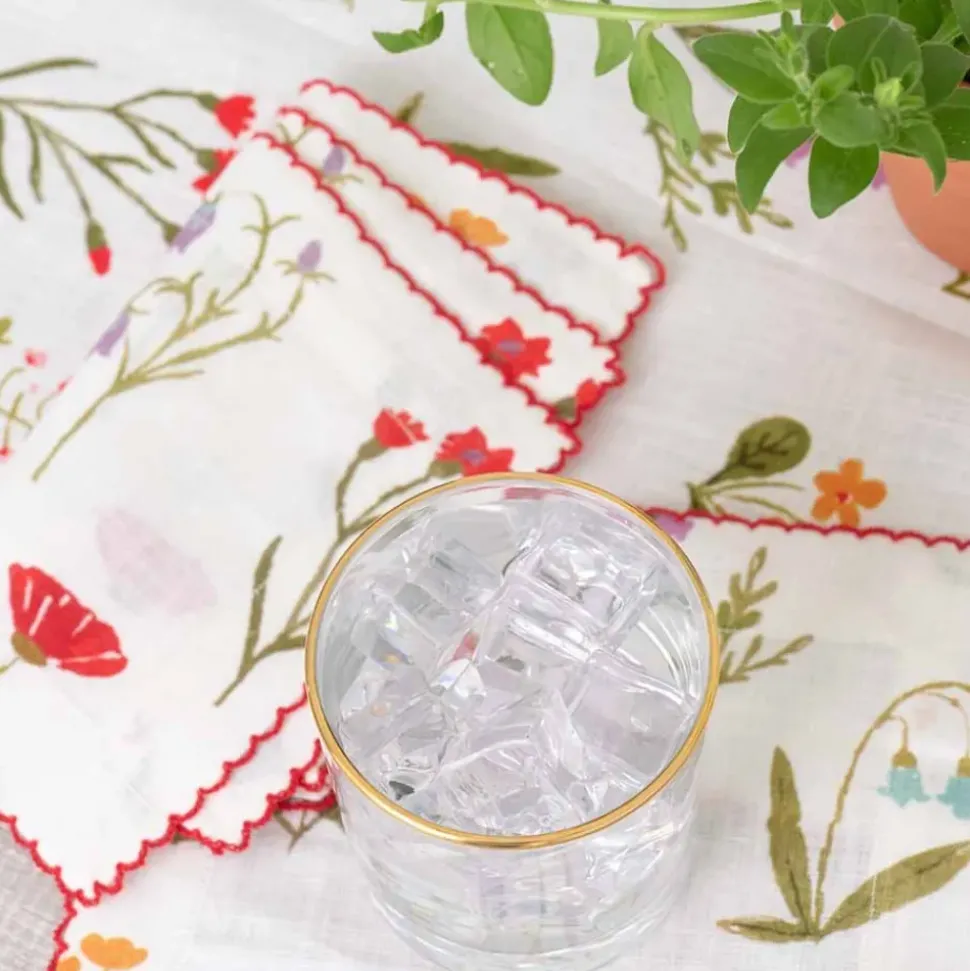 Botanical Garden Linen Cocktail Napkin | Set of 4