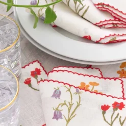 Botanical Garden Linen Cocktail Napkin | Set of 4