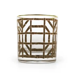 Brown Bamboo Bourbon Glass | Set 4