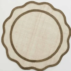 Brown Scalloped Rice Paper Placemats