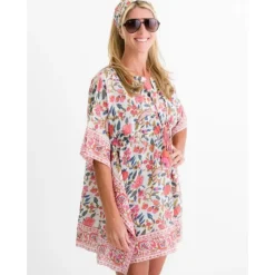 Cabana Garden Drawstring Beach Coverup