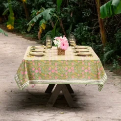 Cactus Flower Fern & Flamingo Tablecloth