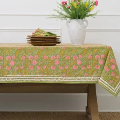Cactus Flower Fern & Flamingo Tablecloth