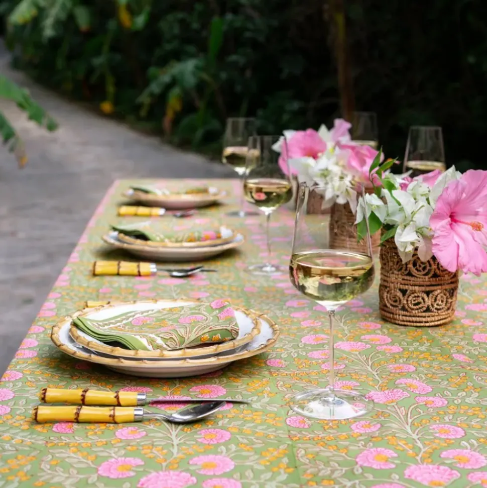 Cactus Flower Fern & Flamingo Tablecloth