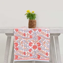Cactus Flower Ivory Table Runner