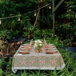 Cactus Flower Jade Tablecloth