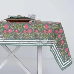 Cactus Flower Jade Tablecloth
