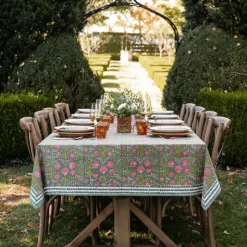 Cactus Flower Jade Tablecloth