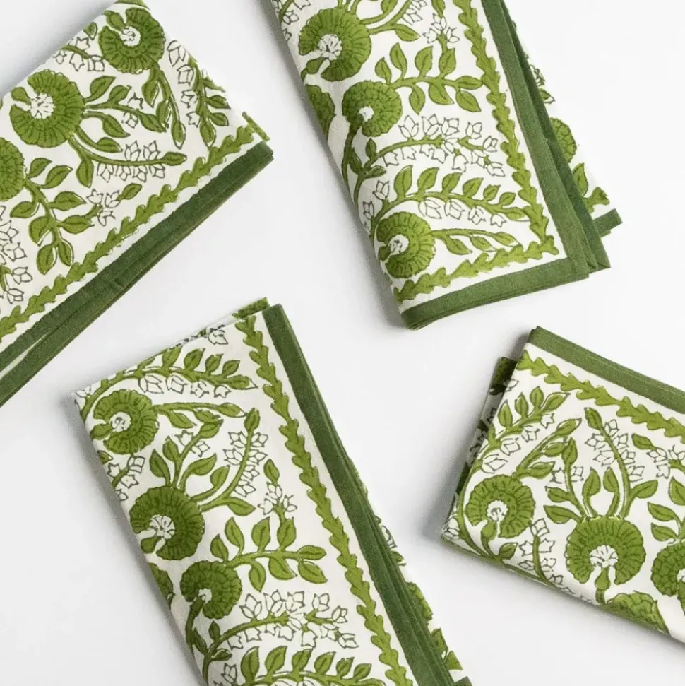 Cactus Flower Lettuce Green Napkin | Set of 4