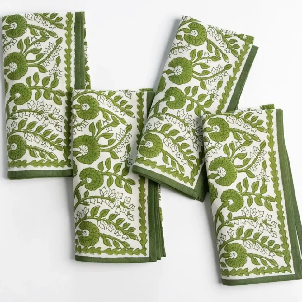Cactus Flower Lettuce Green Napkin | Set of 4