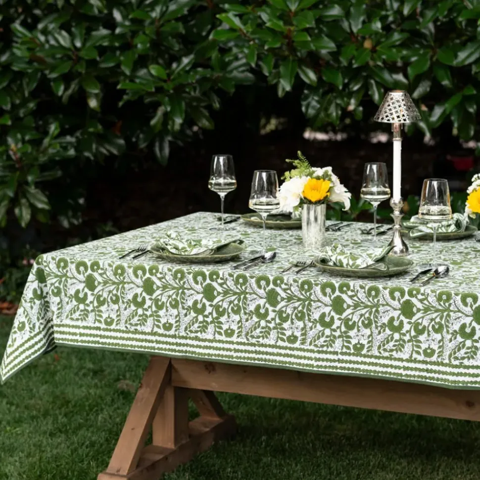 Cactus Flower Lettuce Green Tablecloth