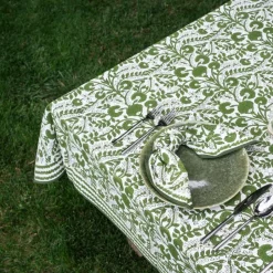 Cactus Flower Lettuce Green Tablecloth