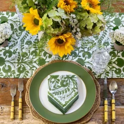 Cactus Flower Lettuce Green Table Runner