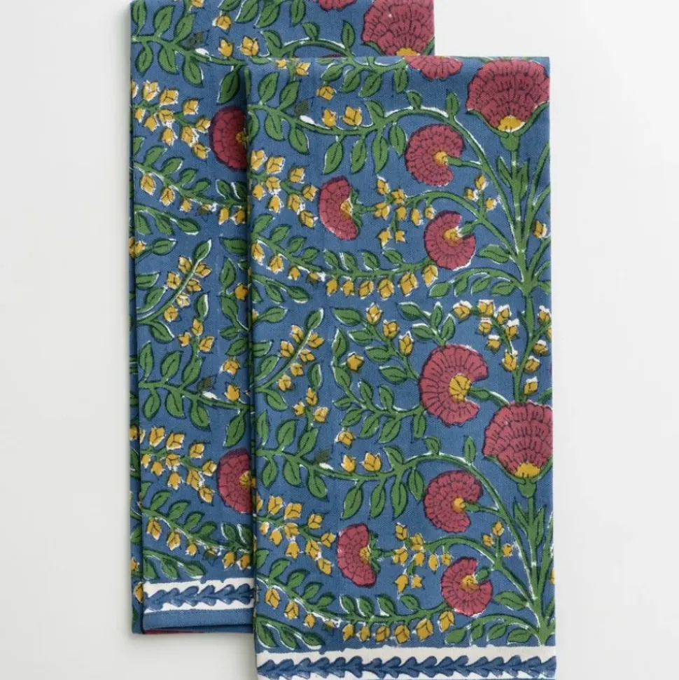 Cactus Flower Midnight & Magenta Tea Towels
