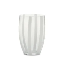 Candy Striped Drinking Glass- Amber