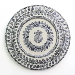 Capiz Shell Pomegranate Charger Slate | Set of 4
