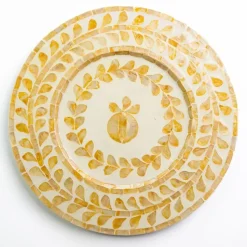 Capiz Shell Pomegranate Charger Marigold | Set of 4
