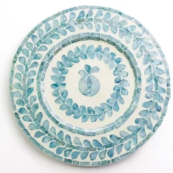 Capiz Shell Pomegranate Charger Teal | Set of 4
