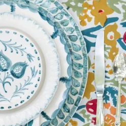 Capiz Shell Pomegranate Charger Teal | Set of 4