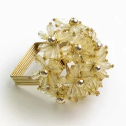 Champagne Bouquet Beaded Napkin Ring | Set of 4