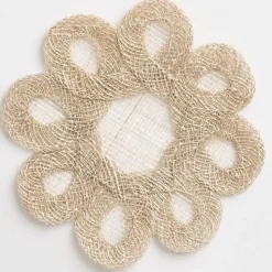 Champagne Woven Doodles Coaster | Set of 4