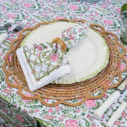 Dove & Cypress Pink & Green Napkin | Set of 4
