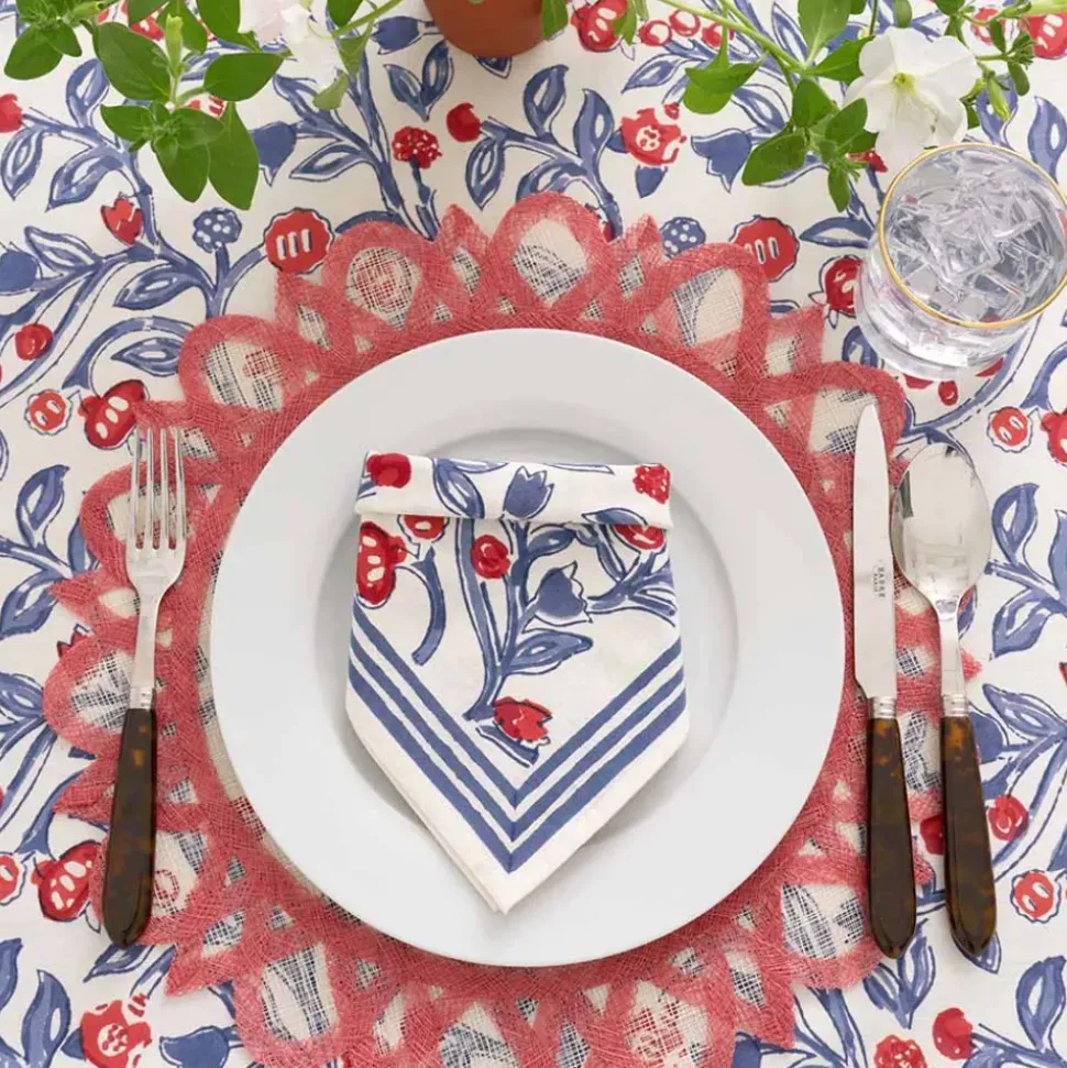 Emma Red & Blue Napkin | Set of 4