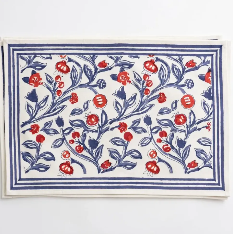 Emma Red & Blue Placemat | Set of 4