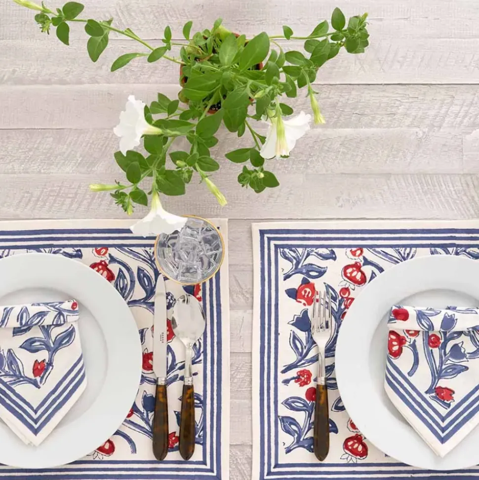 Emma Red & Blue Placemat | Set of 4
