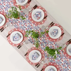 Emma Red & Blue Table Runner