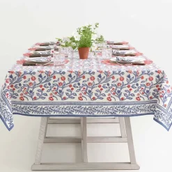 Emma Red & Blue Tablecloth