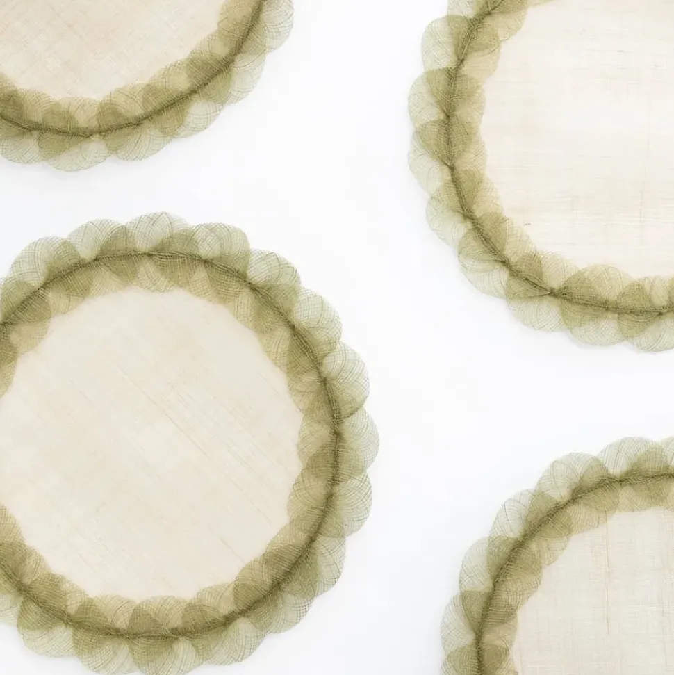 Fern Poplar Leaf Rice Paper Placemat | Set of 4