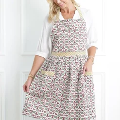 Fleur de Lis Antique Jade Apron