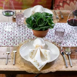 Fleur de Lis Antique Jade Table Runner