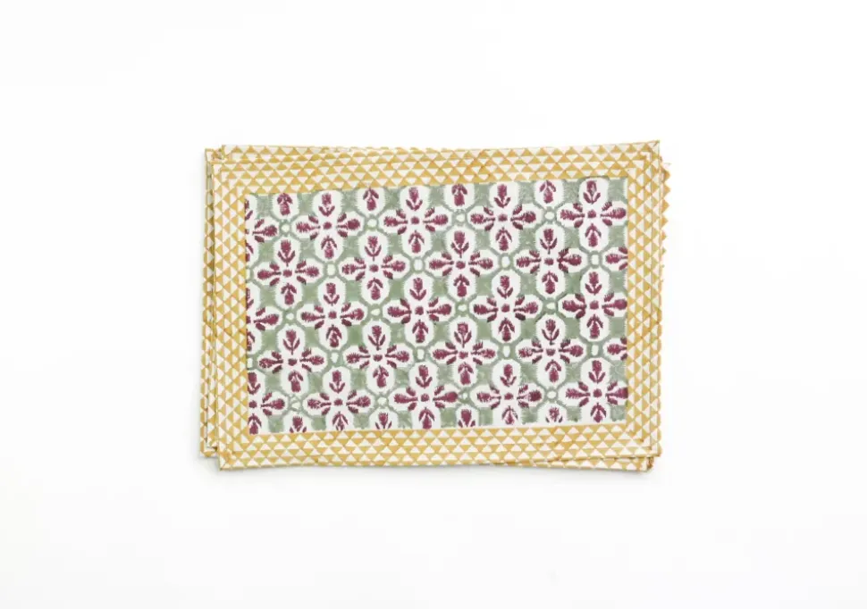 Fleur de Lis Antique Jade Placemat | Set of 4