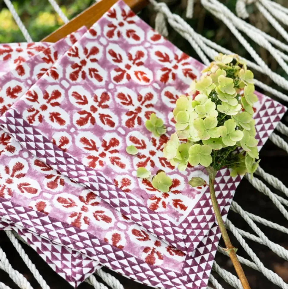 Fleur de Lis Rose Napkin | Set of 4