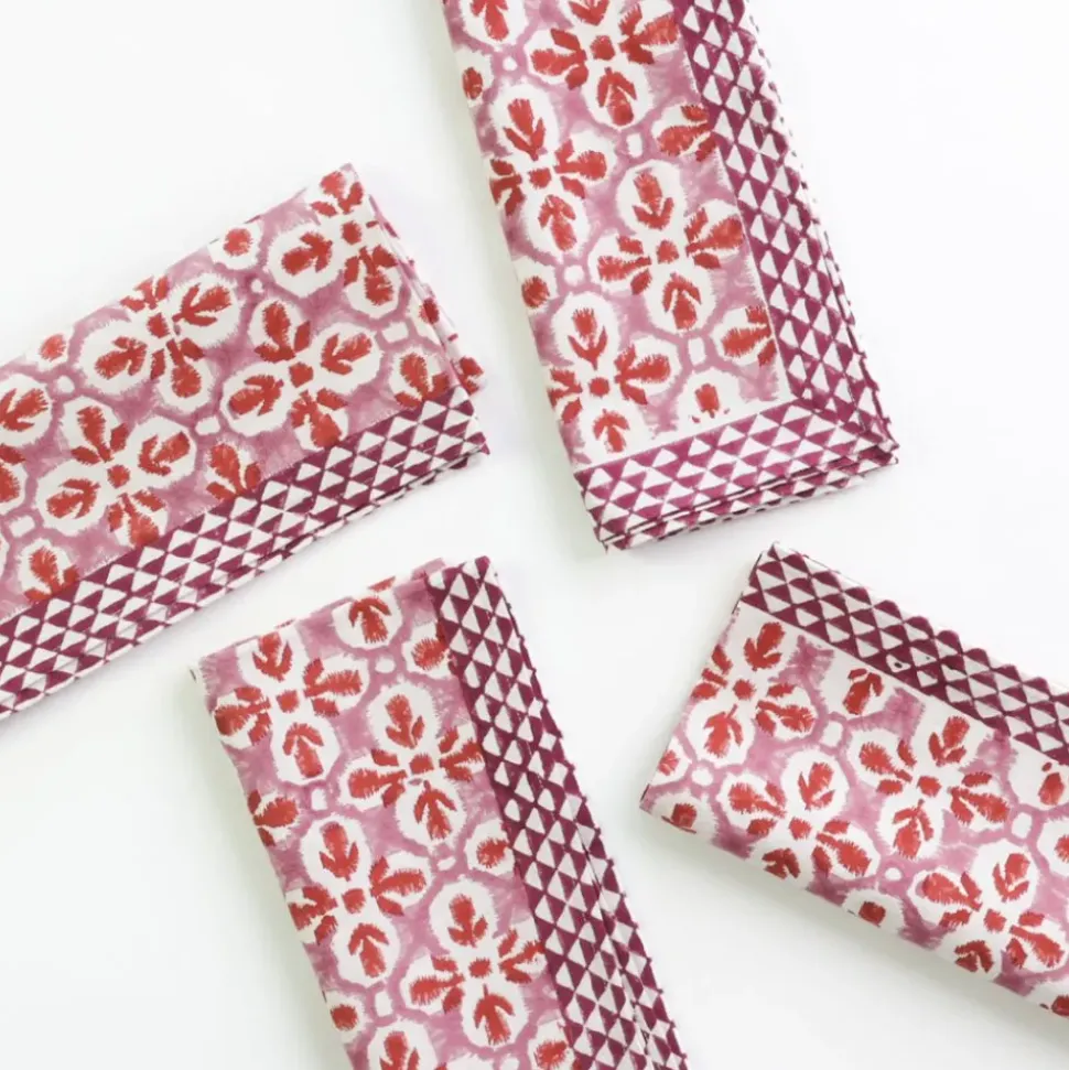 Fleur de Lis Rose Napkin | Set of 4