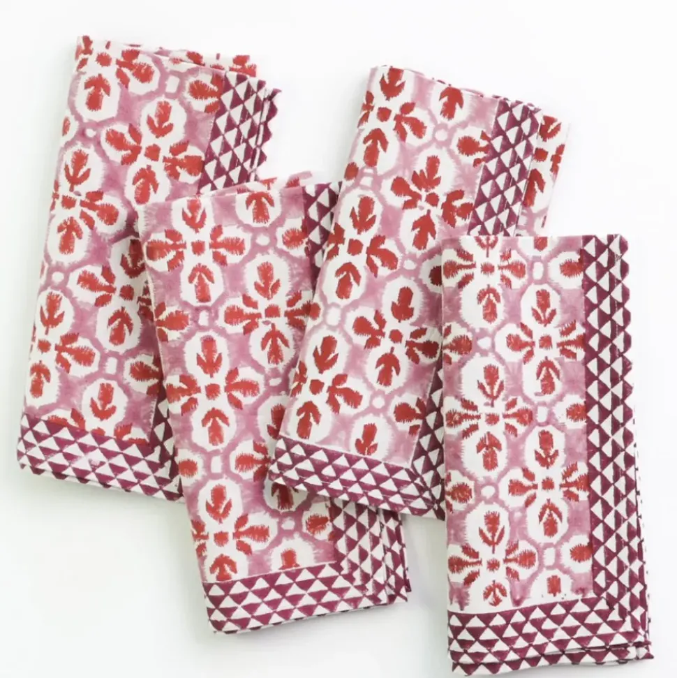 Fleur de Lis Rose Napkin | Set of 4