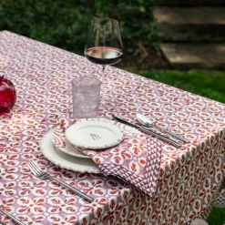 Fleur de Lis Rose Tablecloth